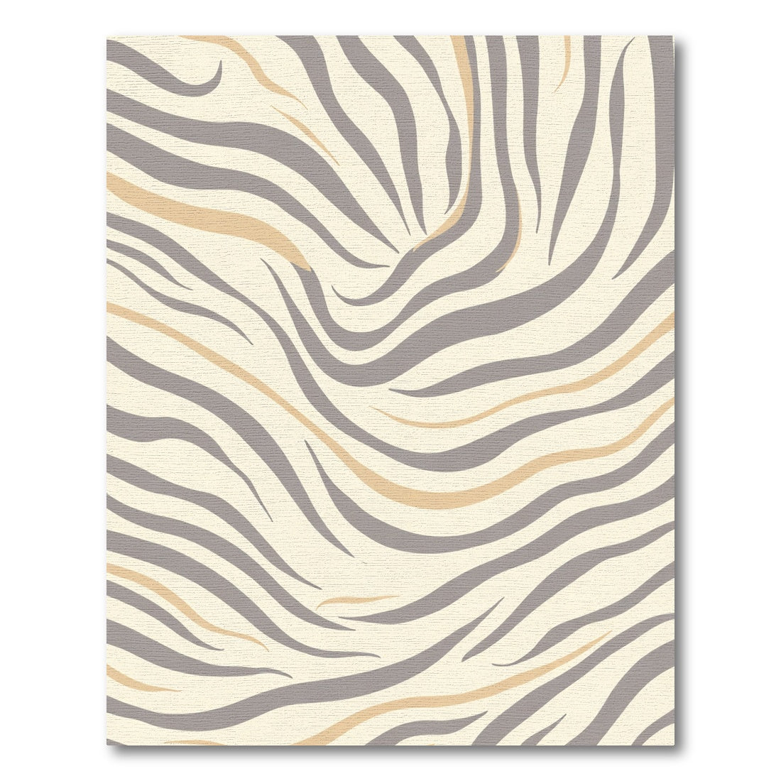 Neutral Cream Zebra Stripe Wave Rug
