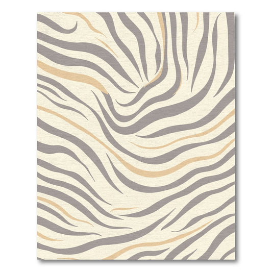Neutral Cream Zebra Stripe Wave Rug