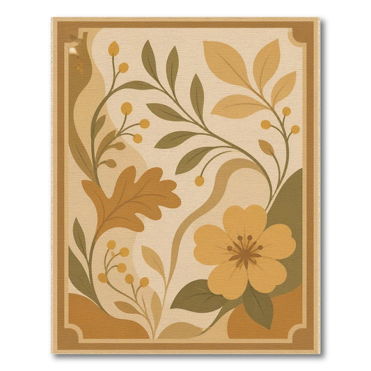 Yellow Floral Vintage Floral Vintage Area Rug