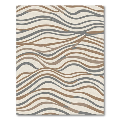 Earthy Neutral Wavy Stripe Rug