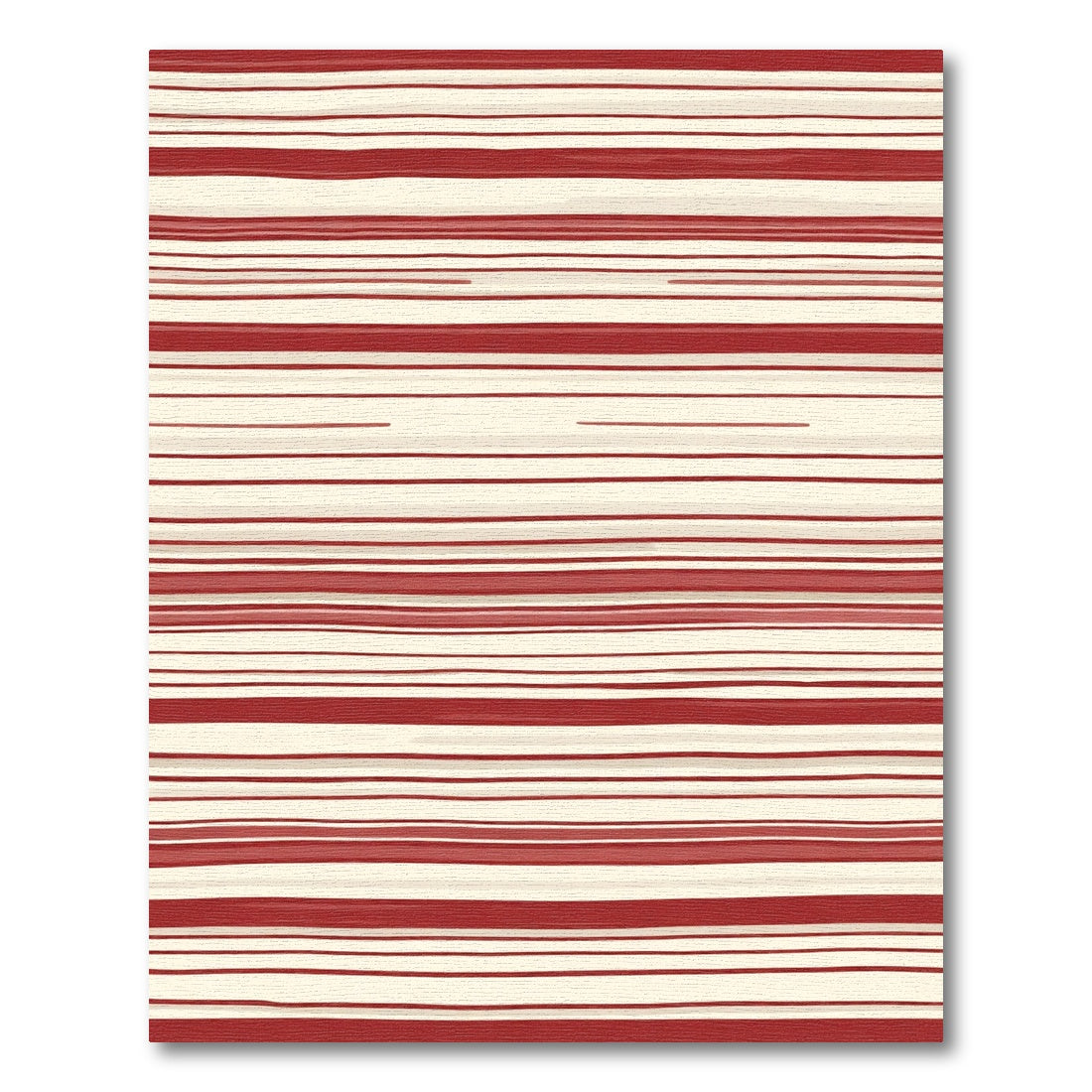 Red Cream Striped Texture Rug