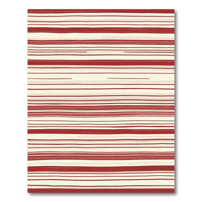 Red Cream Striped Texture Rug
