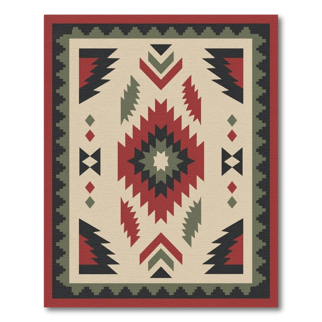 Red Southwestern Geometric Area Rug