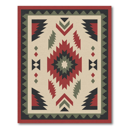 Red Southwestern Geometric Area Rug