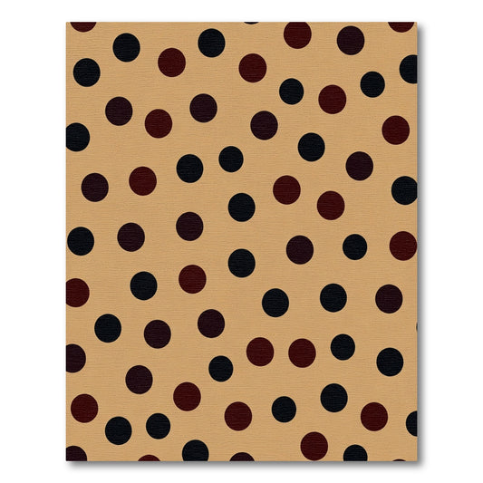 Brown Black Red Polka Dots Rug
