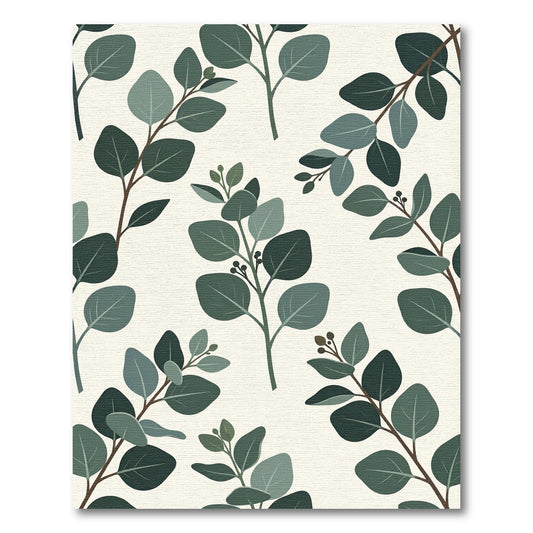 Earthy Green Eucalyptus Branches Rug