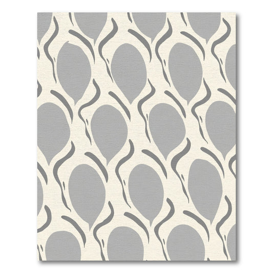 Cream Gray Organic Droplet Lattice Rug