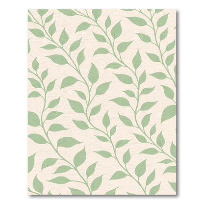 Pale Peach Sage Leaf Vines Rug