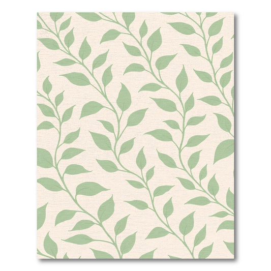 Pale Peach Sage Leaf Vines Rug