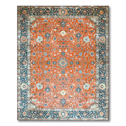 Traditional Persian Orange Persian Floral Area Rug