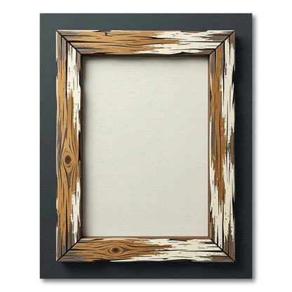 Rustic Weathered Wood Grain Frame Rug