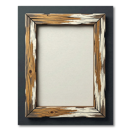 Rustic Weathered Wood Grain Frame Rug