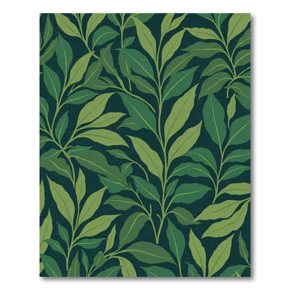 Deep Green Leafy Vine Arrangement Rug