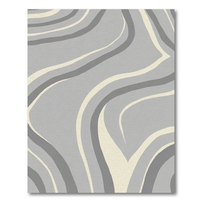 Abstract Gray Swirls Harmony Rug
