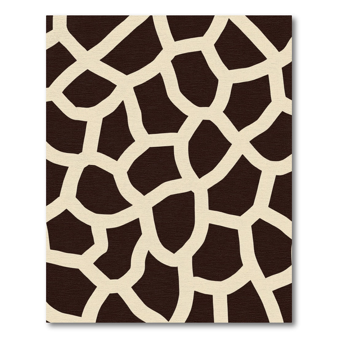 Brown Cream Polygonal Network Rug