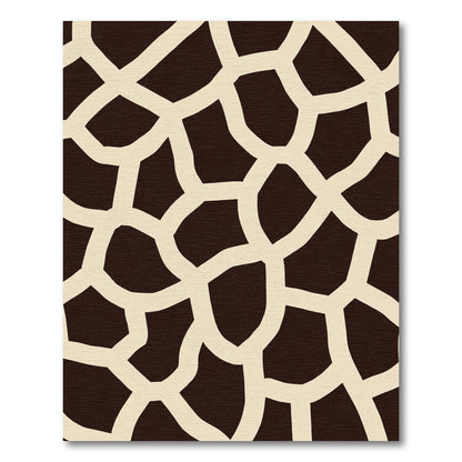 Brown Cream Polygonal Network Rug