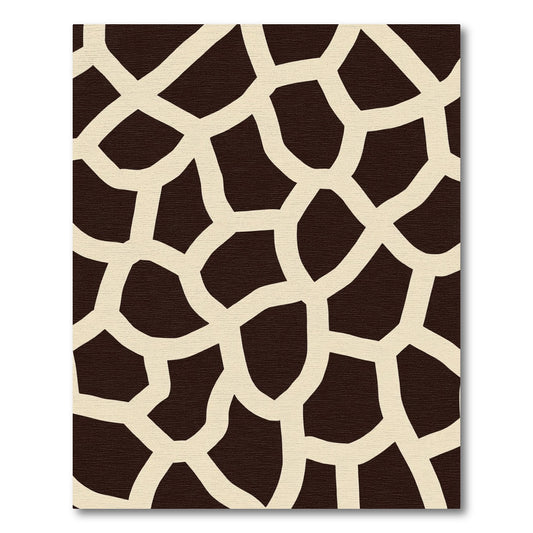 Brown Cream Polygonal Network Rug