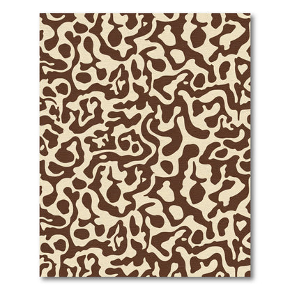 Brown Cream Organic Flow Rug