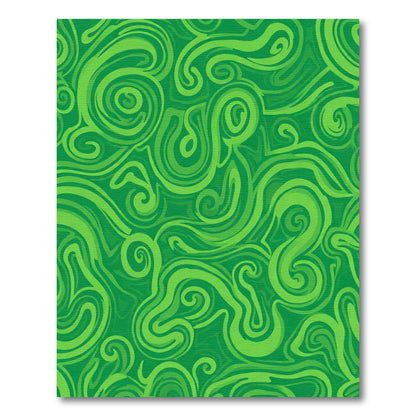 Emerald Green Swirl Abstract Rug