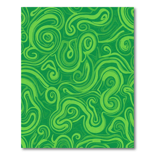 Emerald Green Swirl Abstract Rug