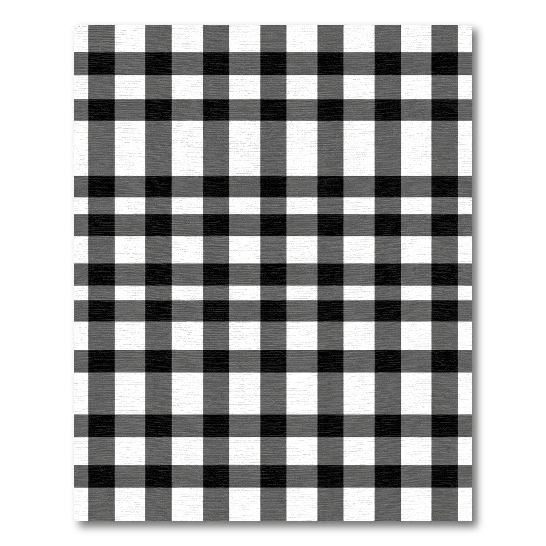 Bold Black White Plaid Check Rug