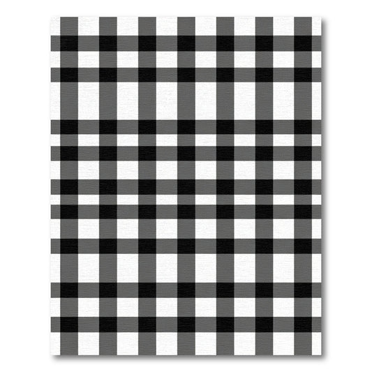 Bold Black White Plaid Check Rug