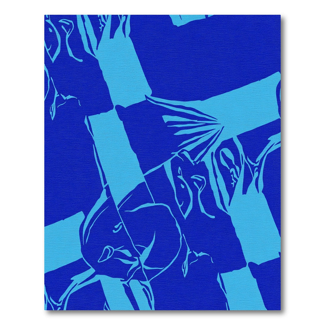 Abstract Blue Line Art Rug