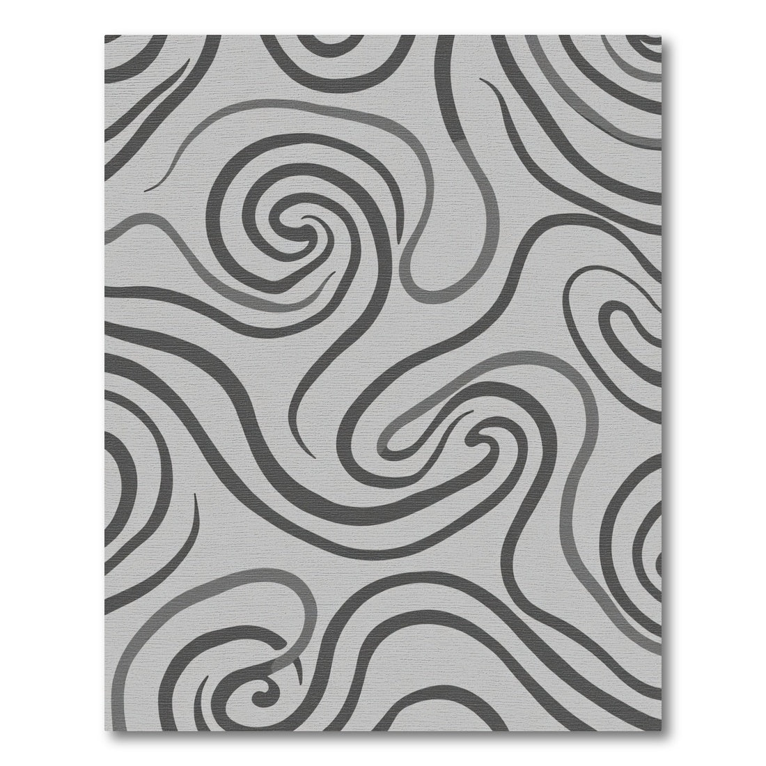 Modern Gray Swirl Abstract Art Rug