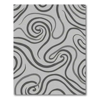 Modern Gray Swirl Abstract Art Rug