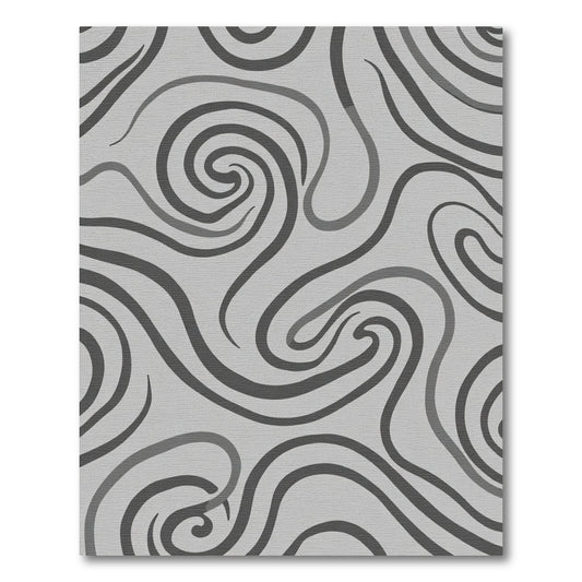 Modern Gray Swirl Abstract Art Rug