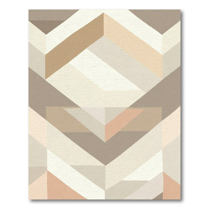 Geometric Abstract Terracotta Neutral Rug