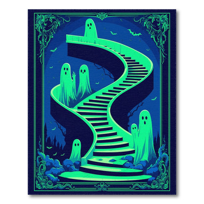 Washable Green Ghost Staircase Area Rug