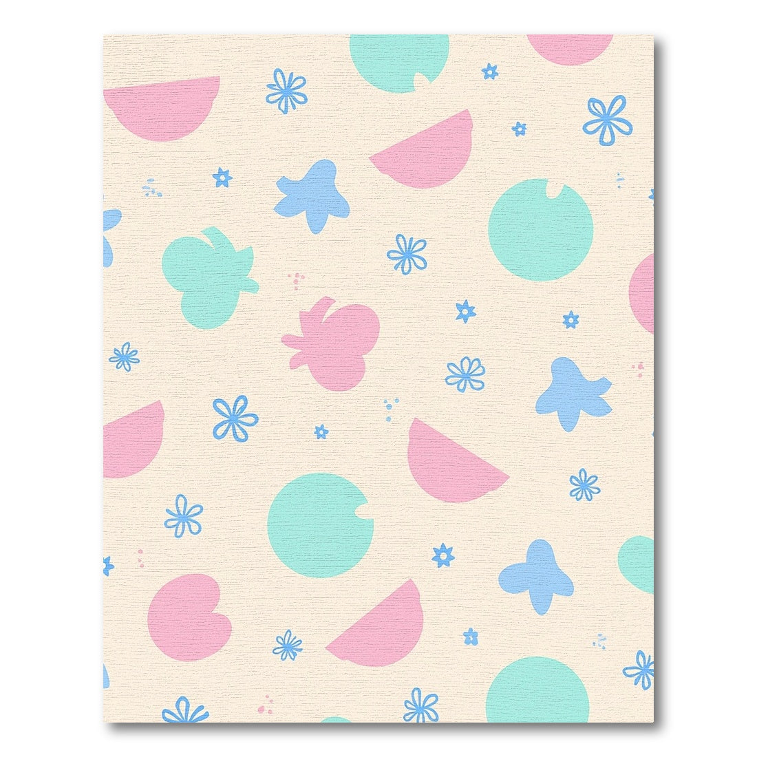 Pastel Fun Shapes Floral Arrangement Rug