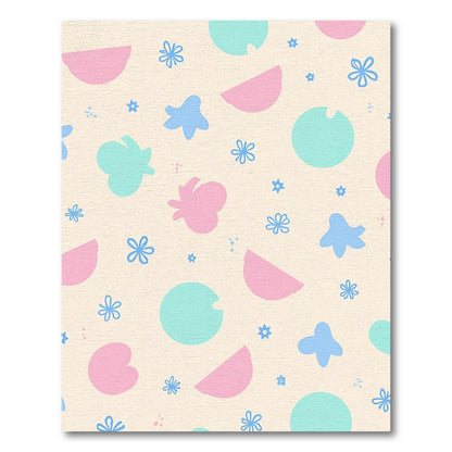 Pastel Fun Shapes Floral Arrangement Rug