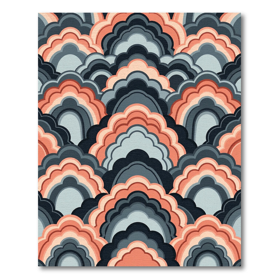 Coral Gray Arching Cloud Rug