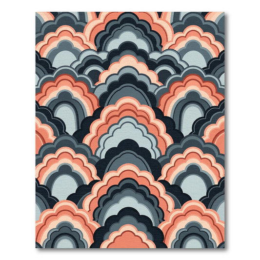 Coral Gray Arching Cloud Rug