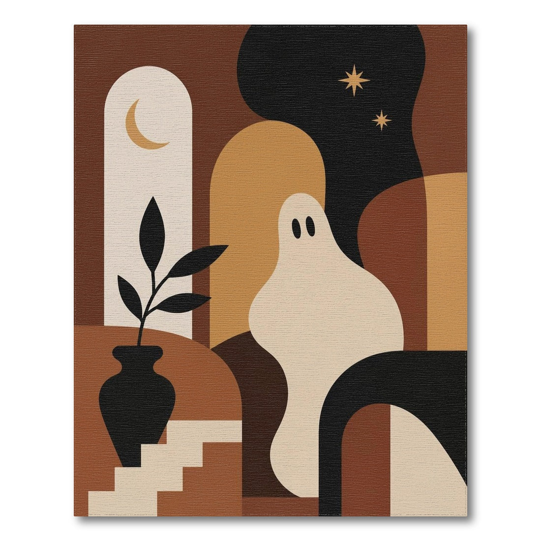 Brown Abstract Ghost Area Rug