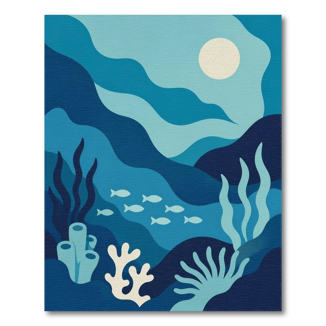 Ocean Waves Coral Reef Area Rug