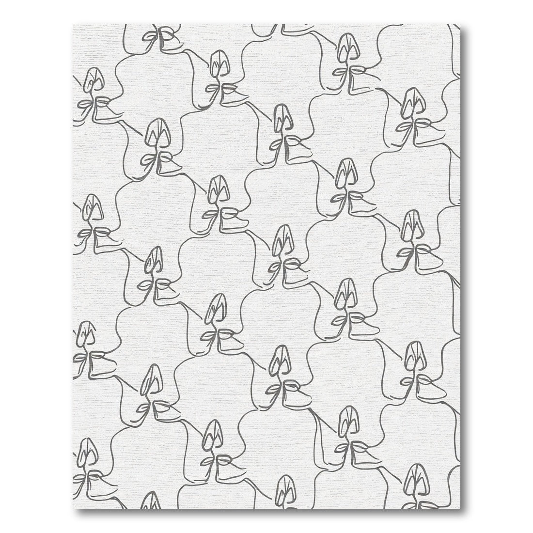 Minimalist Gray continuous line figures Rug