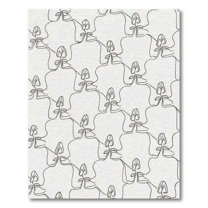 Minimalist Gray continuous line figures Rug