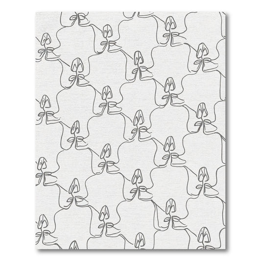 Minimalist Gray continuous line figures Rug