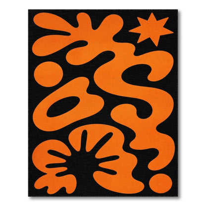 Abstract Area Orange Bold Orange Abstract Area Rug