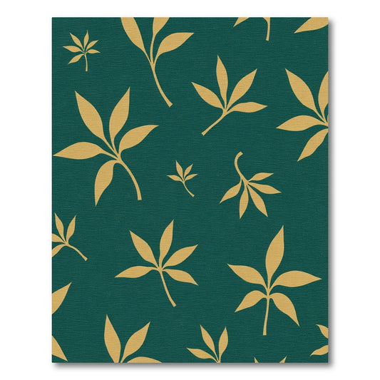 Golden Leaf Emerald Botanical Rug