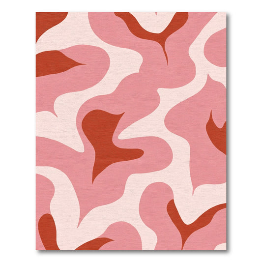 Retro Pink and Coral Swirl Rug