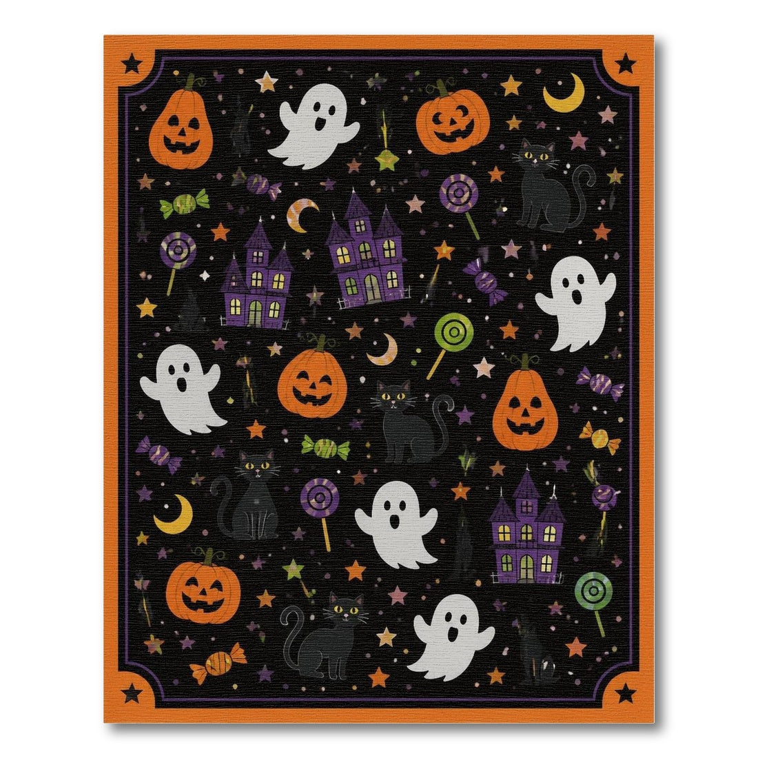 Halloween Ghosts and Pumpkins Kids Area Rug