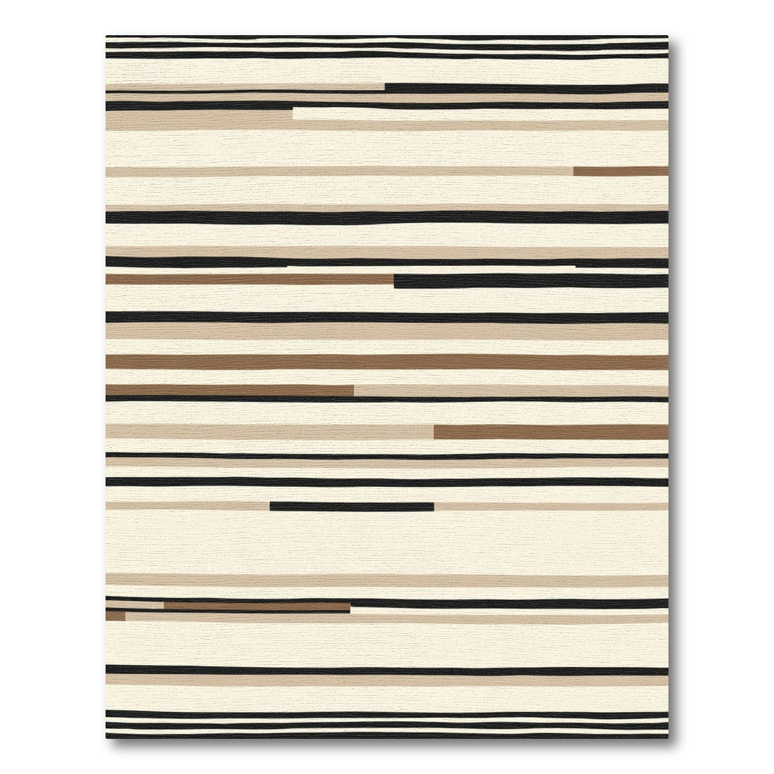 Neutral Contemporary Horizontal Stripe Rug
