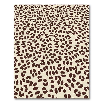 Cream Dark Brown Polka Dot Rug