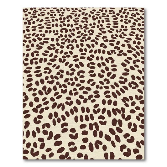 Cream Dark Brown Polka Dot Rug