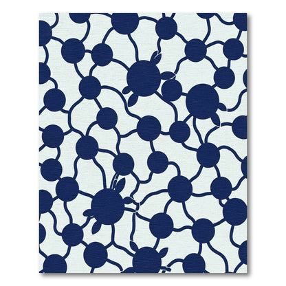 Indigo Circles Network Art Rug