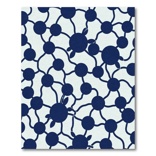 Indigo Circles Network Art Rug